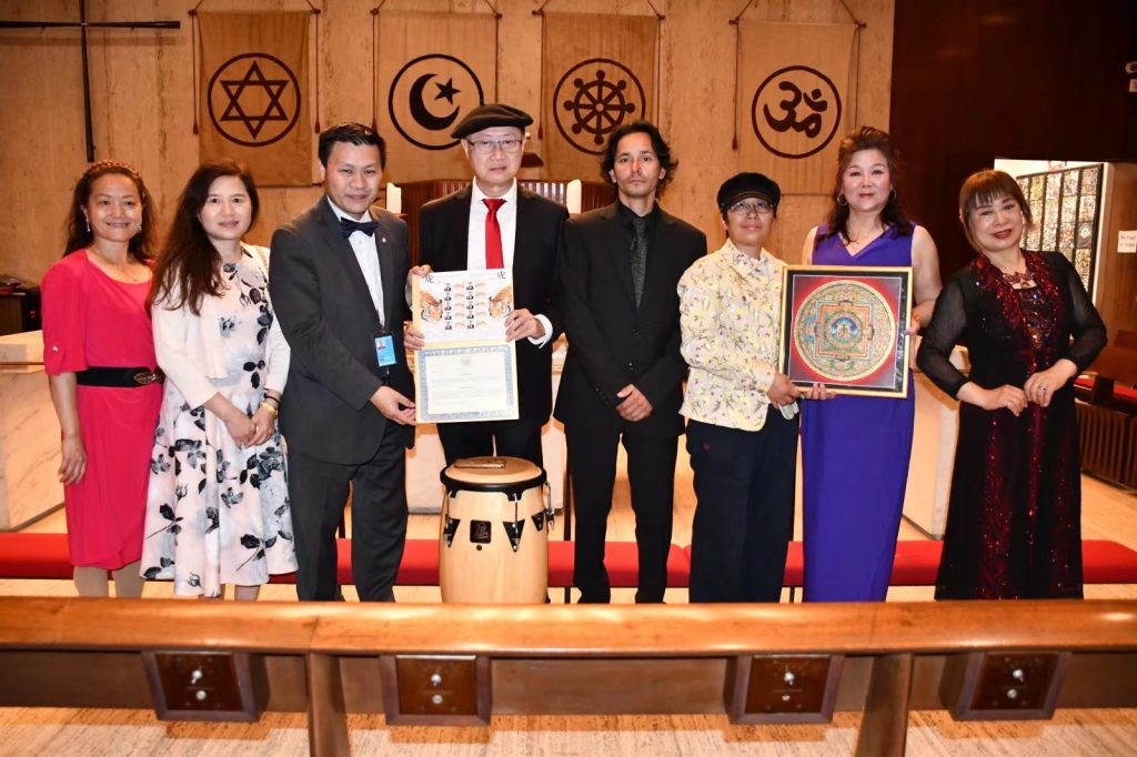 聯合國網合集團舉辦的文化交流活動暨堪布索南哲林耶澤仁波切唐卡藝術聯合國巡迴展新聞發布會